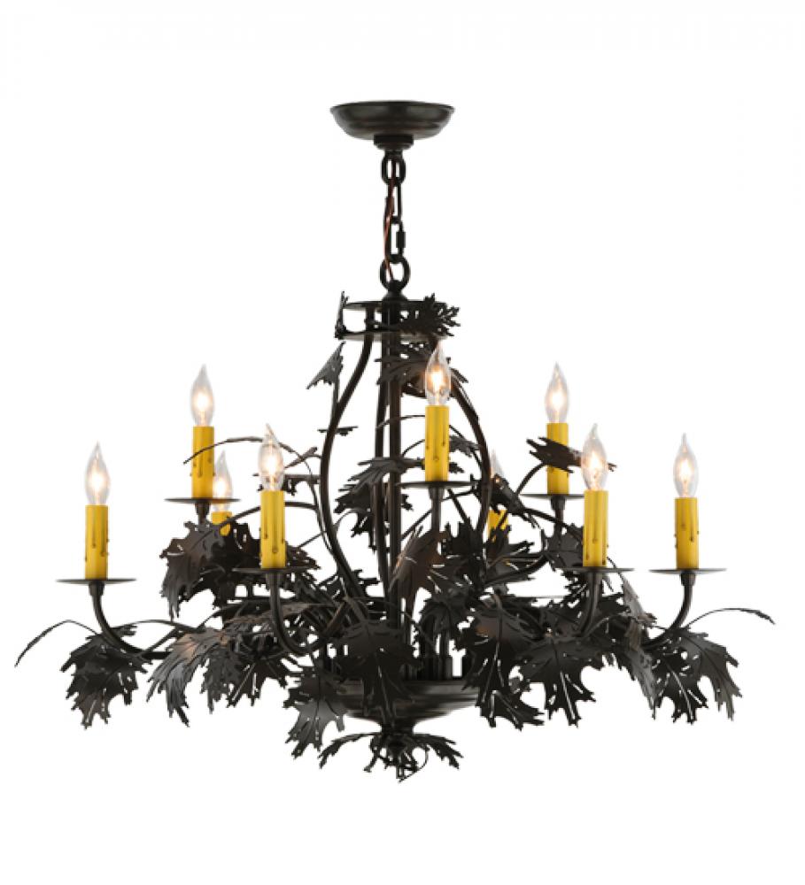 32&#34; Wide Oak Leaf & Acorn 9 Light Chandelier