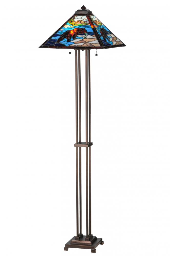 62.5&#34; High Grizzly Bear Floor Lamp