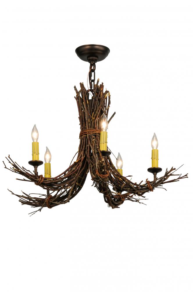 28&#34; Wide Twigs 5 Light Chandelier