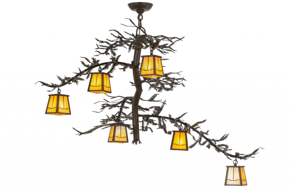 45&#34;W Pine Branch Valley View 6 LT Chandelier