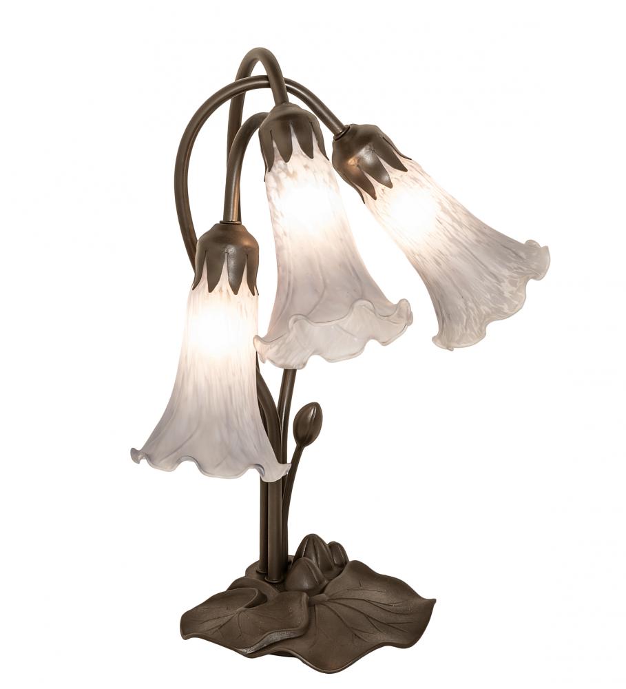 16&#34; High Gray Tiffany Pond Lily 3 Light Accent Lamp