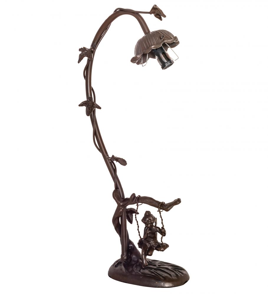 16&#34; High Cherub On Swing Accent Lamp