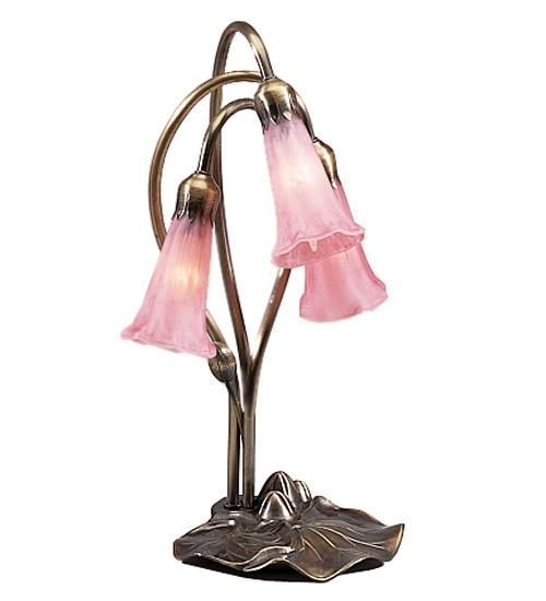 16&#34; High Pink Pond Lily 3 Light Accent Lamp