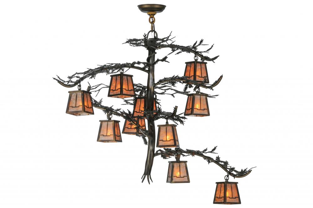 39&#34;W Pine Branch Valley View 10 LT Chandelier