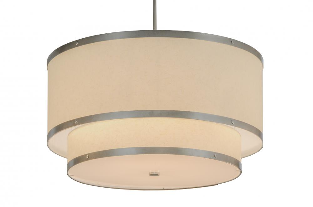 30&#34;W Cilindro Eggshell 2 Tier Textrene Pendant