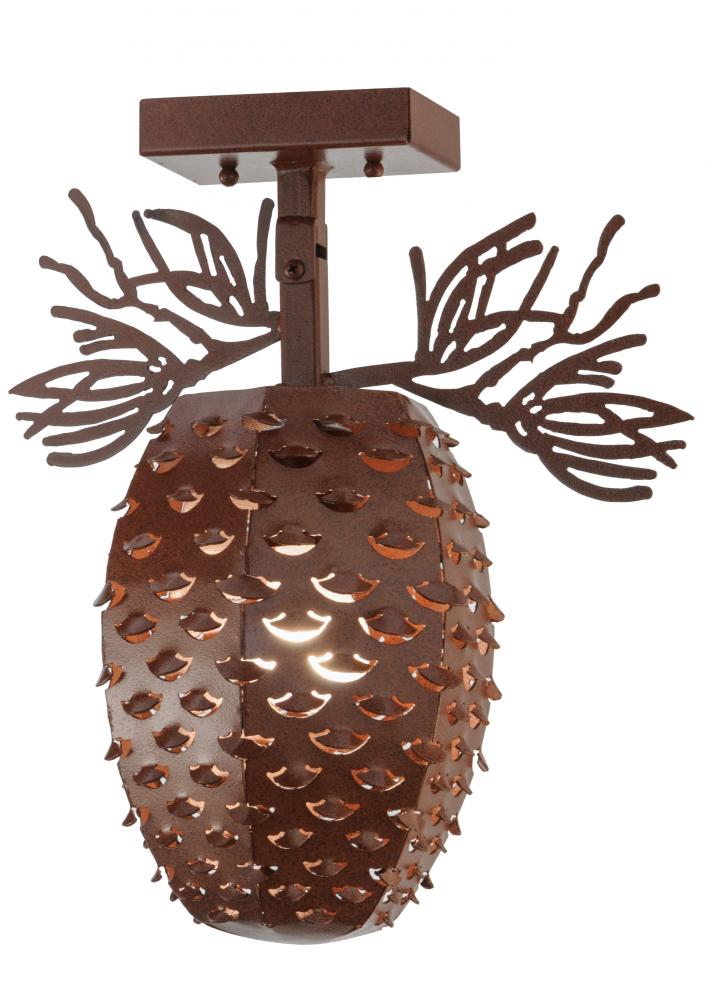 14&#34; Wide Stoneycreek Pinecone Semi-Flushmount