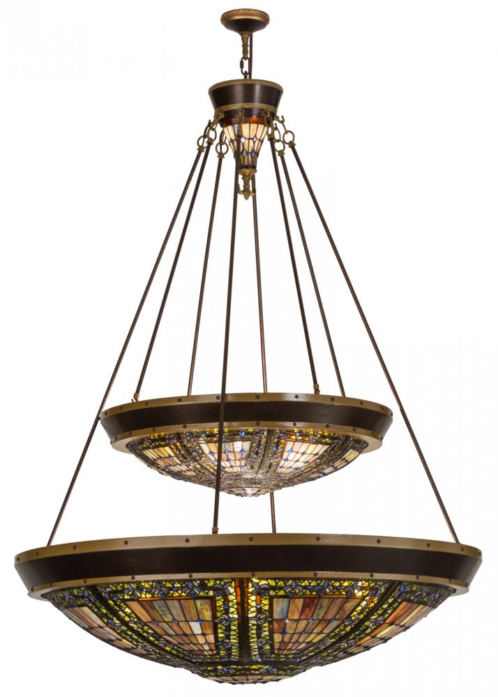 45&#34;W Fleur-de-lis Two Tier Inverted Pendant