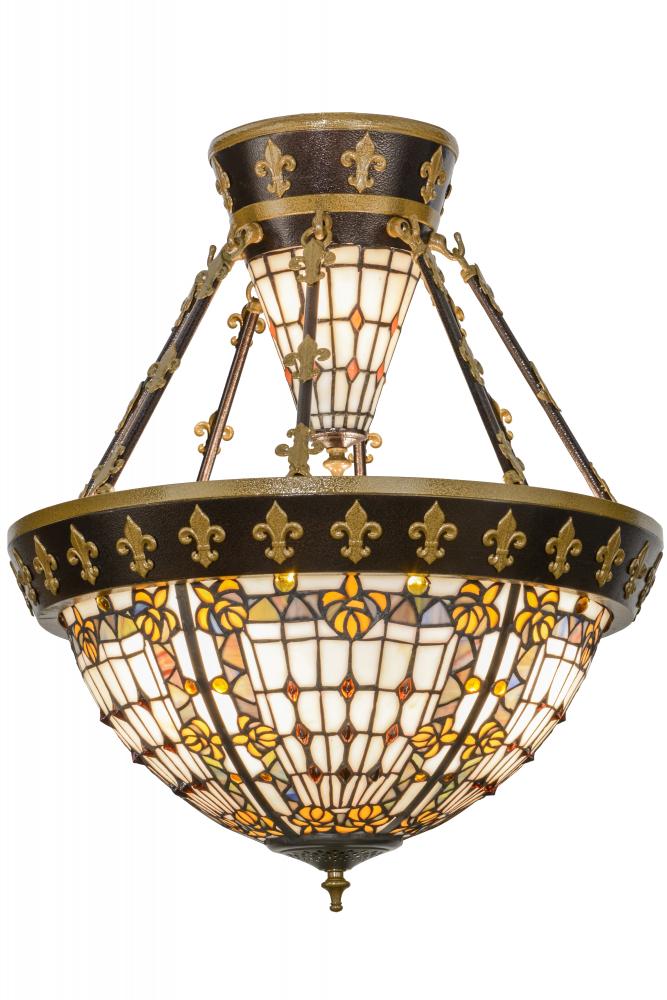 19&#34;W Fleur-de-lis Semi-Flushmount