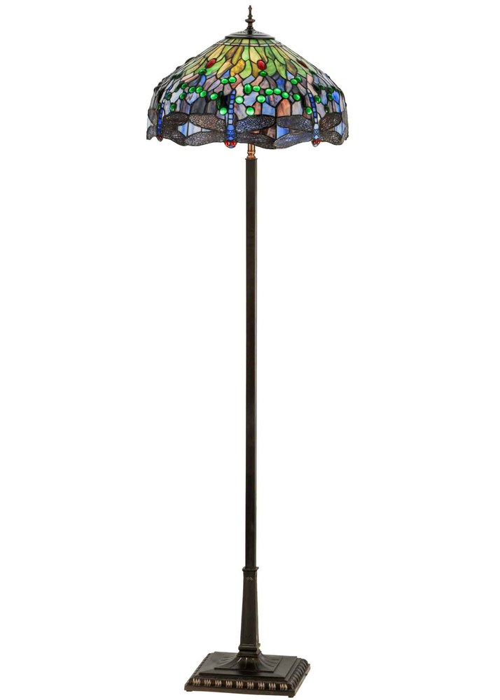 67&#34;H Tiffany Hanginghead Dragonfly Floor Lamp