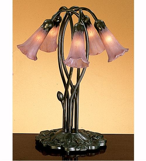 17&#34; High Lavender Pond Lily 5 Light Accent Lamp