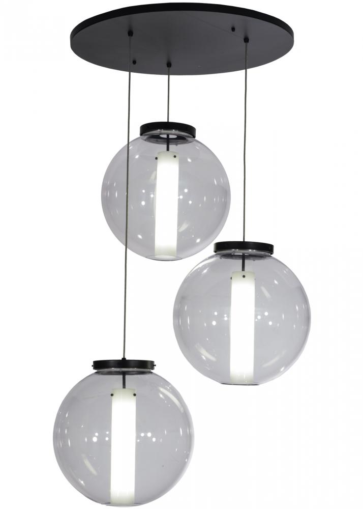 34&#34;W Bola Cilindro 3 LT Cascading Pendant