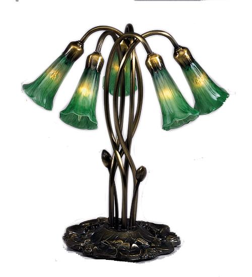 17&#34; High Green Pond Lily 5 LT Accent Lamp