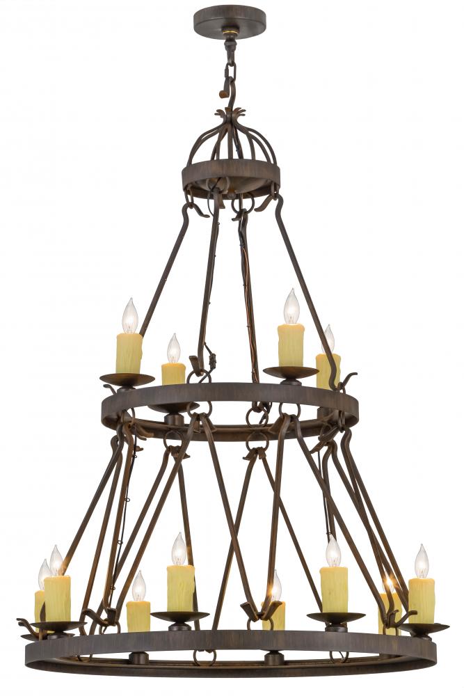 36&#34;W Lakeshore 12 LT Two Tier Chandelier