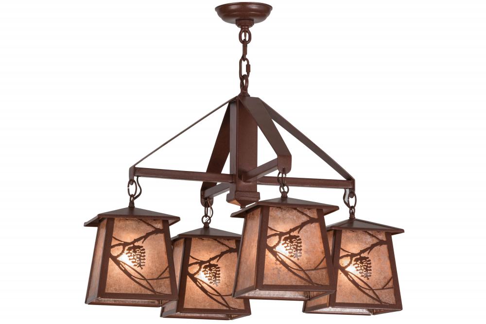 28&#34;W Whispering Pines 4 LT Chandelier