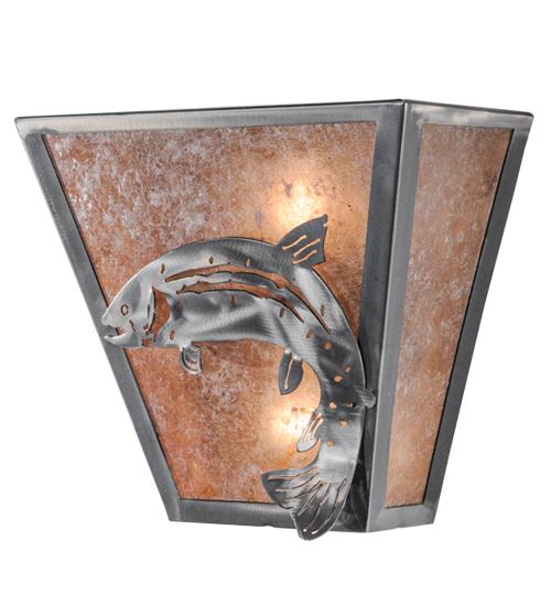 13&#34;W Leaping Trout Wall Sconce