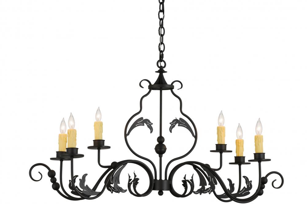 42&#34;L Augusta 6 LT Oblong Chandelier