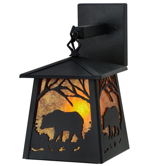 7&#34;W Bear at Dawn Hanging Wall Sconce