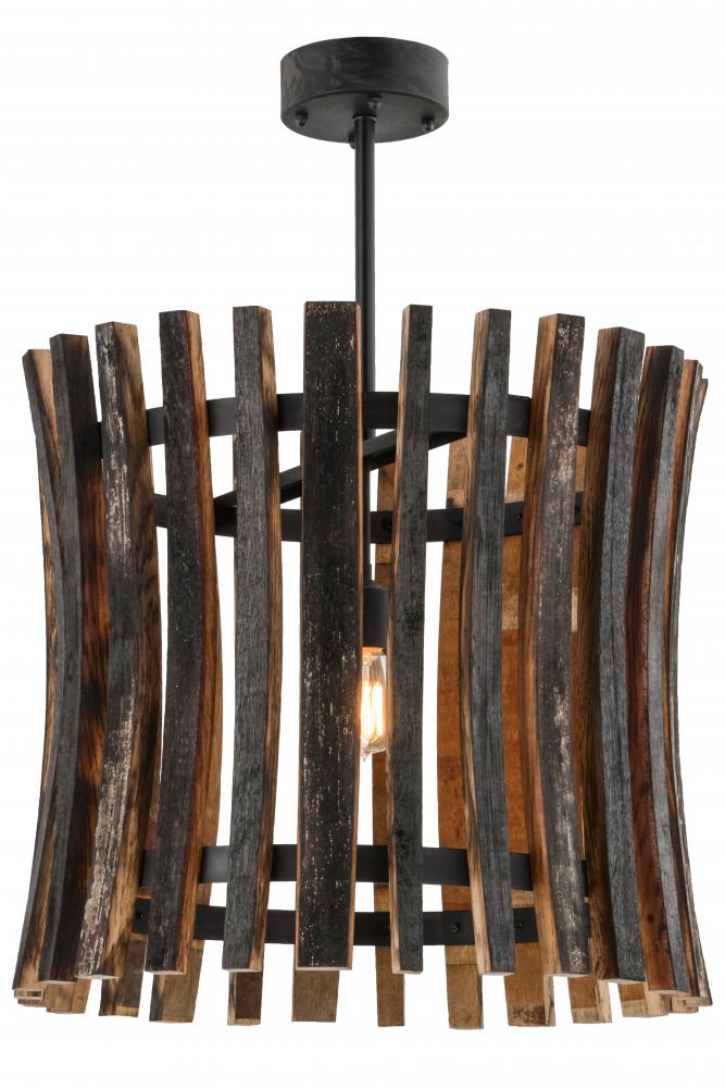 24&#34;W Barrel Stave Madera Pendant