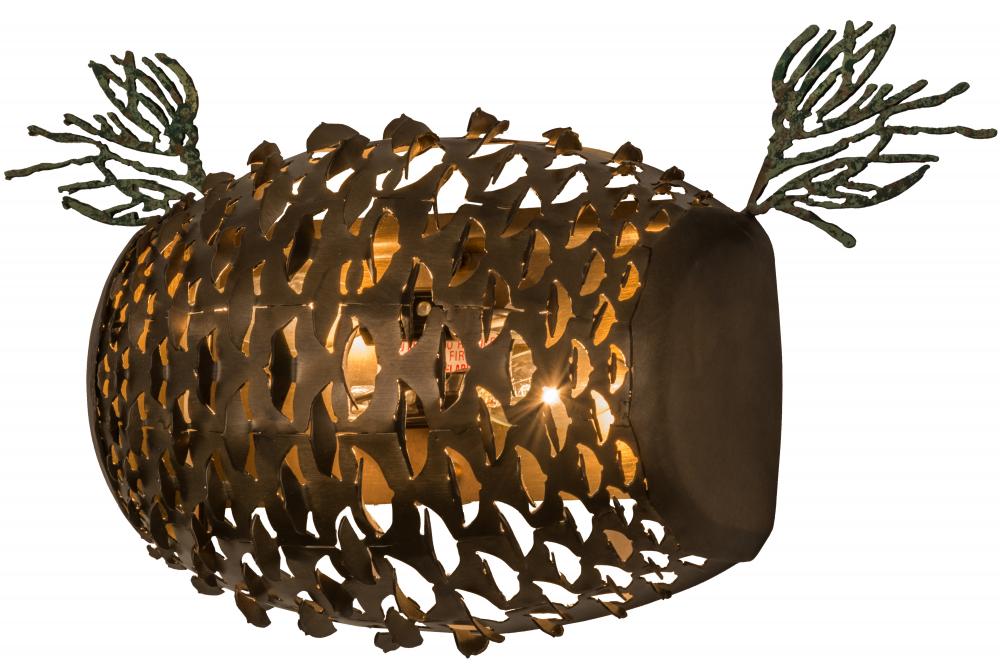 14&#34;W Stoneycreek Pinecone Wall Sconce