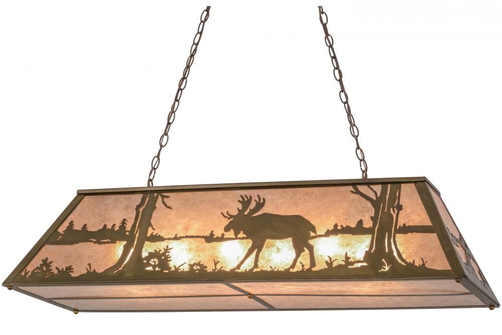 48&#34;L Moose at Lake Oblong Pendant