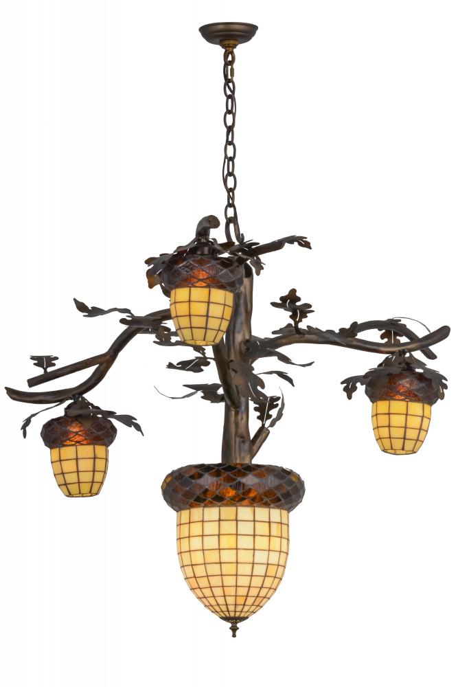 48&#34; Wide Acorn Branch 4 Light Chandelier