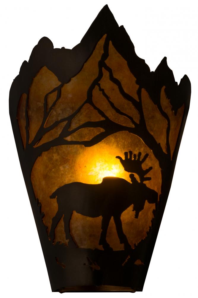 8&#34;W Moose at Dawn Right Wall Sconce