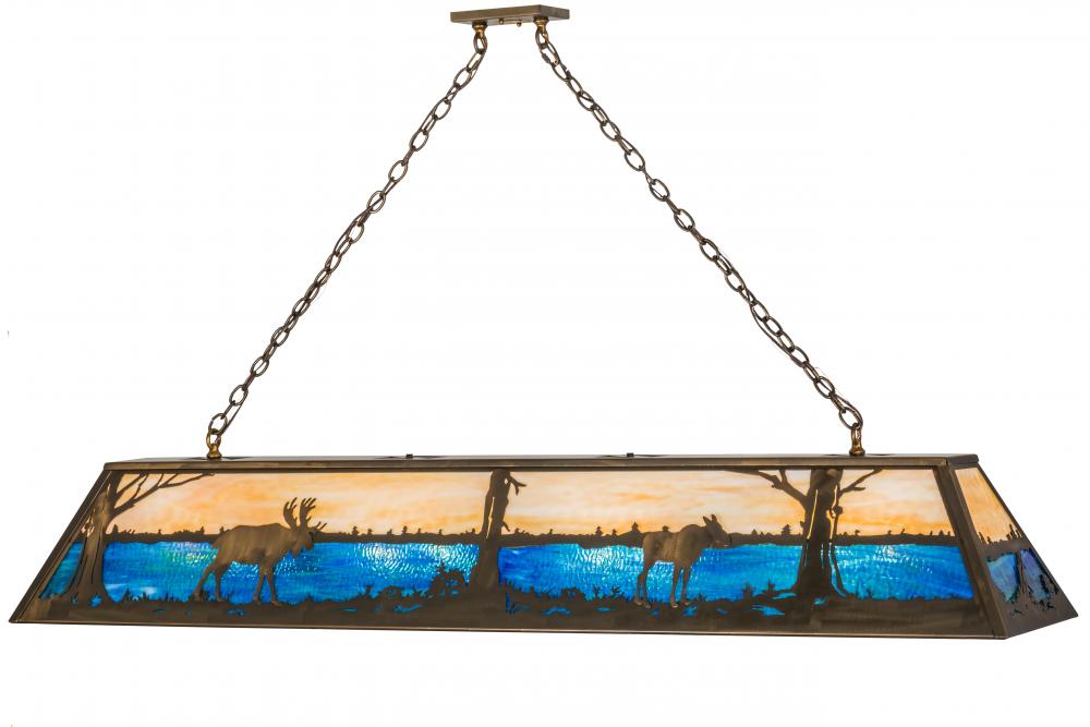 72&#34;L Moose at Lake Oblong Pendant