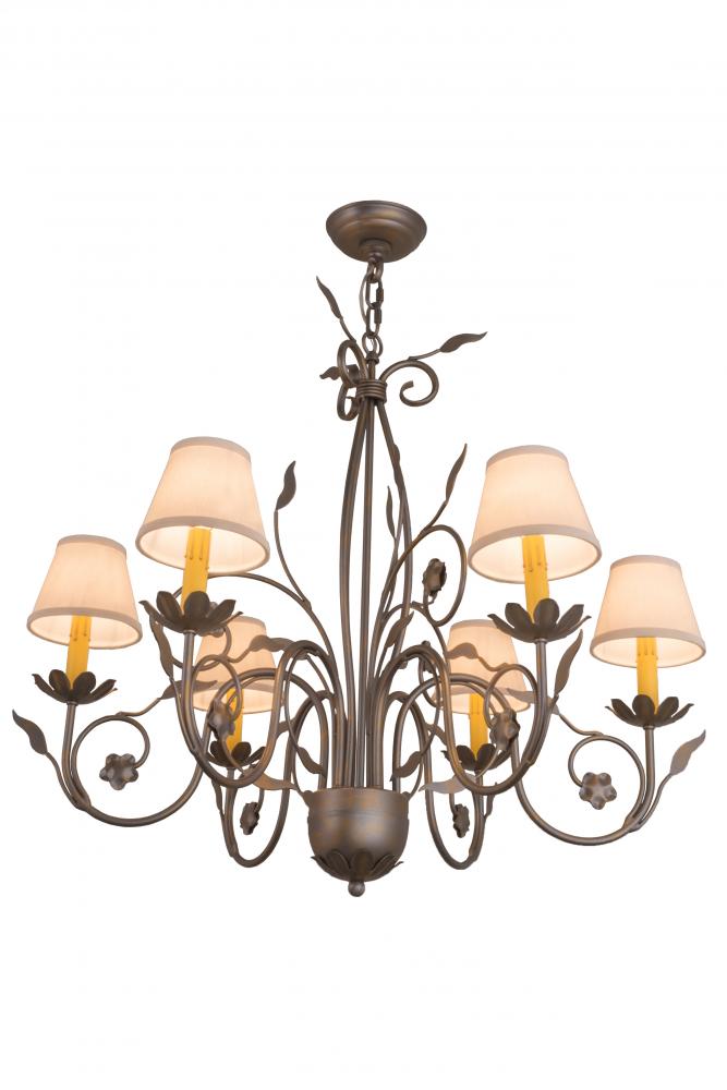 31&#34; Wide Bordeaux 6 Light Chandelier