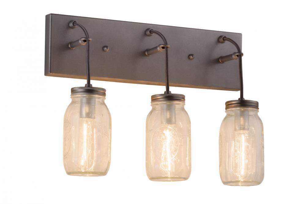 18&#34; Wide Mason Jar 3 Light Vanity Light