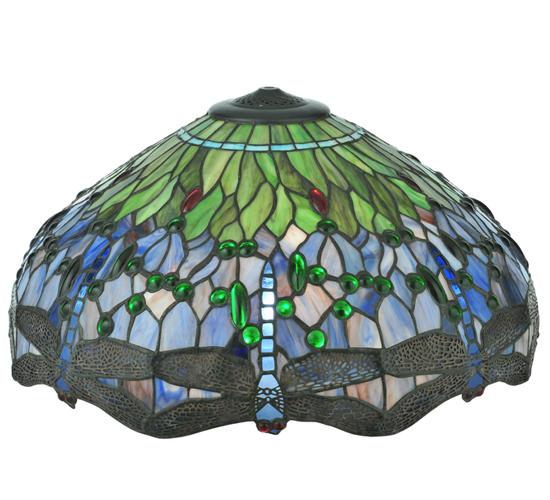 22&#34; Wide Tiffany Hanginghead Dragonfly Shade