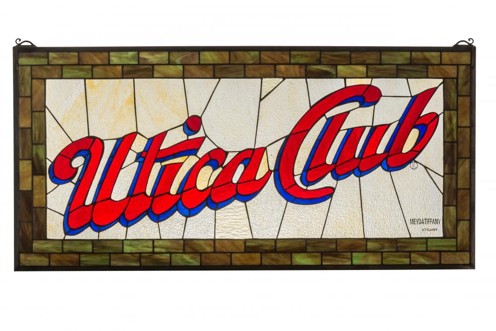 35&#34;W X 17&#34;H Utica Club Stained Glass Window