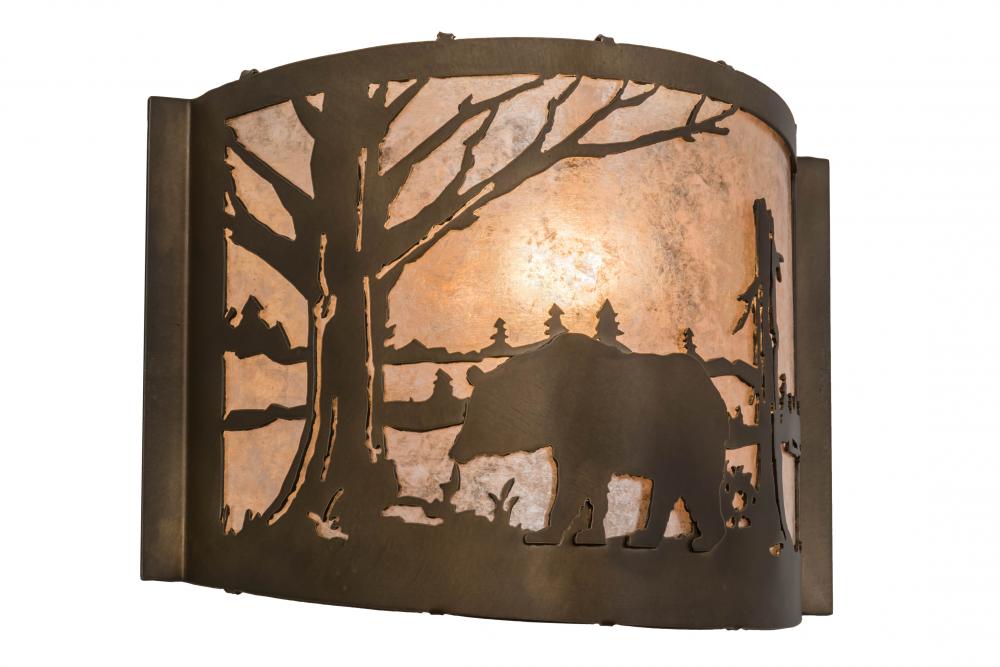 12&#34; Wide Bear at Lake Wall Sconce