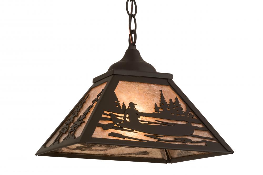 12&#34;Sq Canoe Tall Pines Pendant