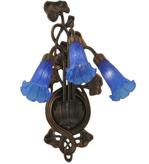 10.5&#34;W Blue Pond Lily 3 LT Wall Sconce