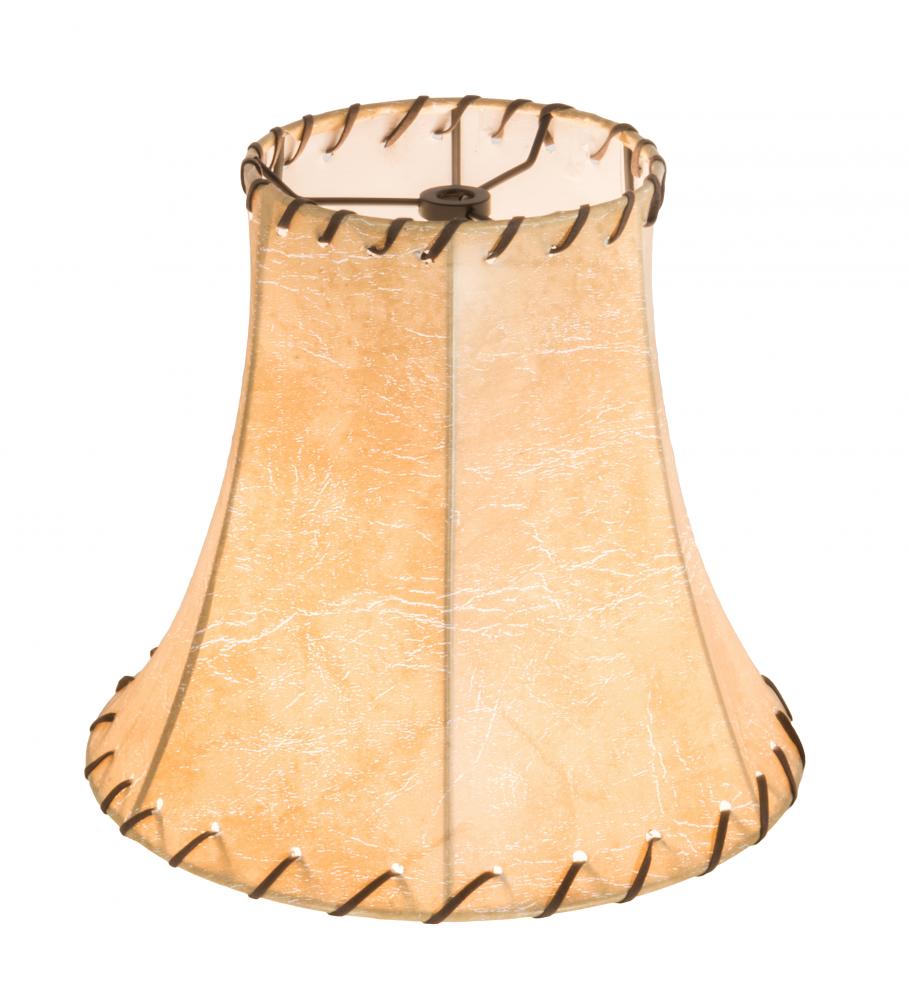 9&#34; Wide Faux Leather Tan Hexagon Shade