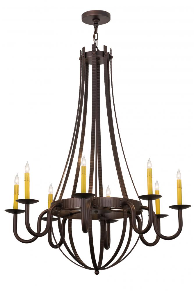 38&#34;W Barrel Stave Metallo 8 LT Chandelier