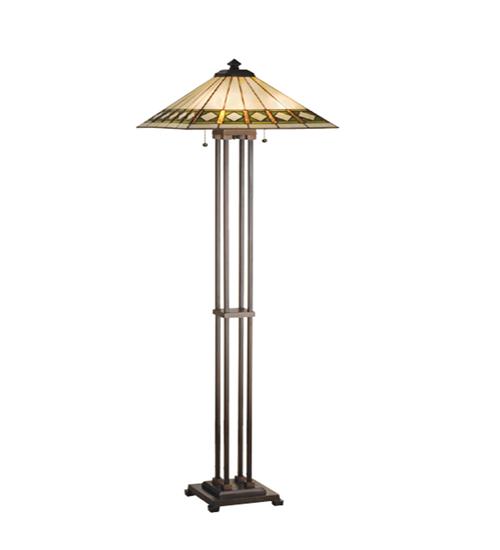 63&#34;H Diamond Band Mission Floor Lamp