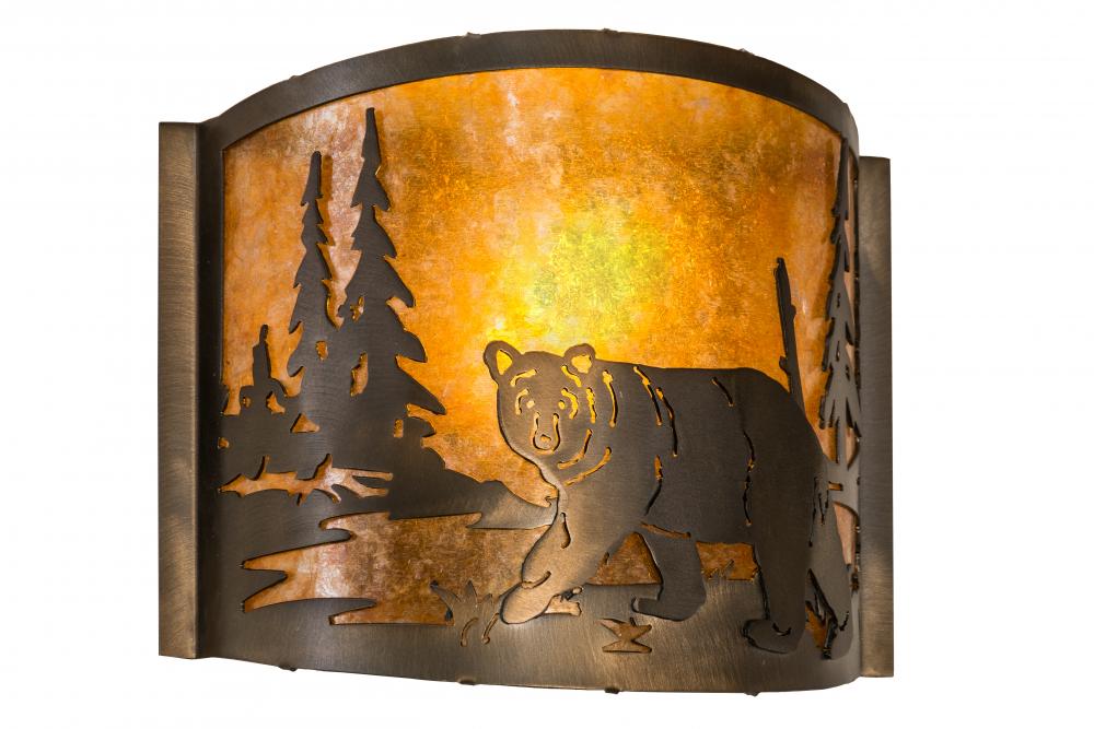 12&#34; Wide Lone Bear Left Wall Sconce