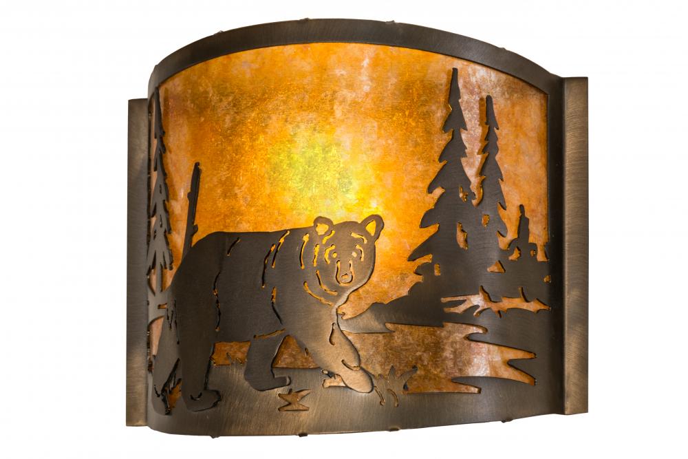 12&#34; Wide Lone Bear Right Wall Sconce