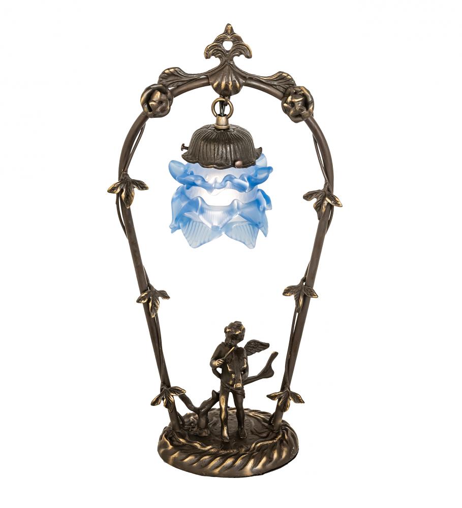 19&#34; High Blue Cherub With Violin Mini Lamp