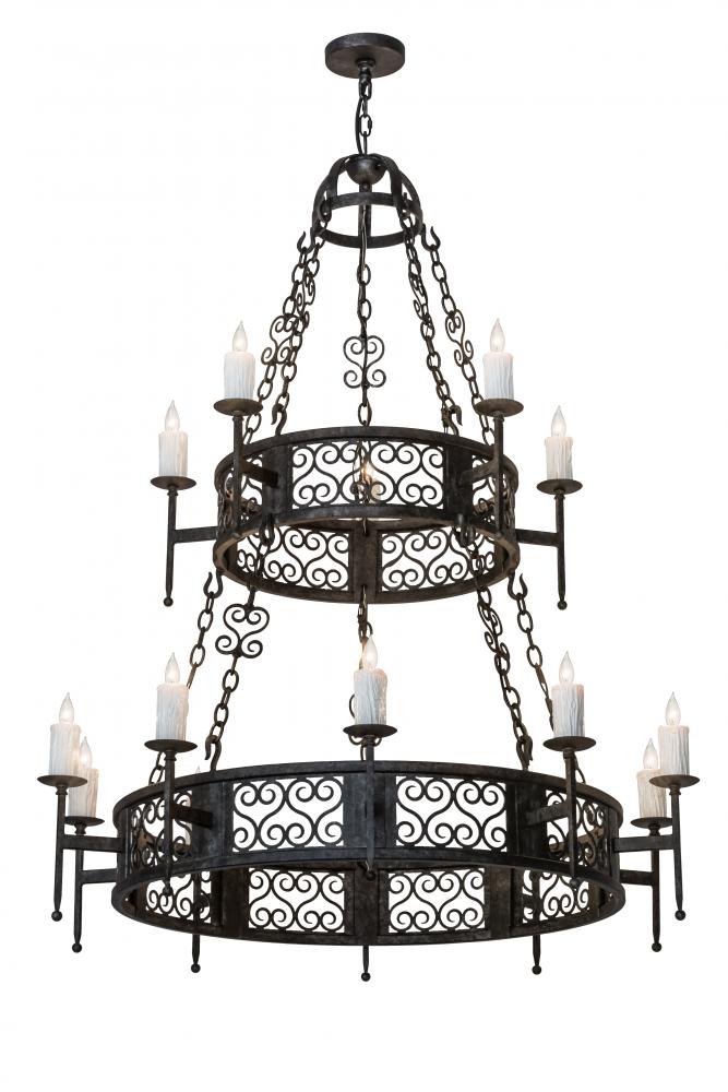 48&#34; Wide Toscano 15 Light Two Tier Chandelier