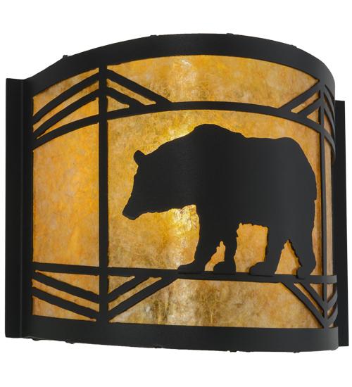 12&#34;W Lone Bear Wall Sconce