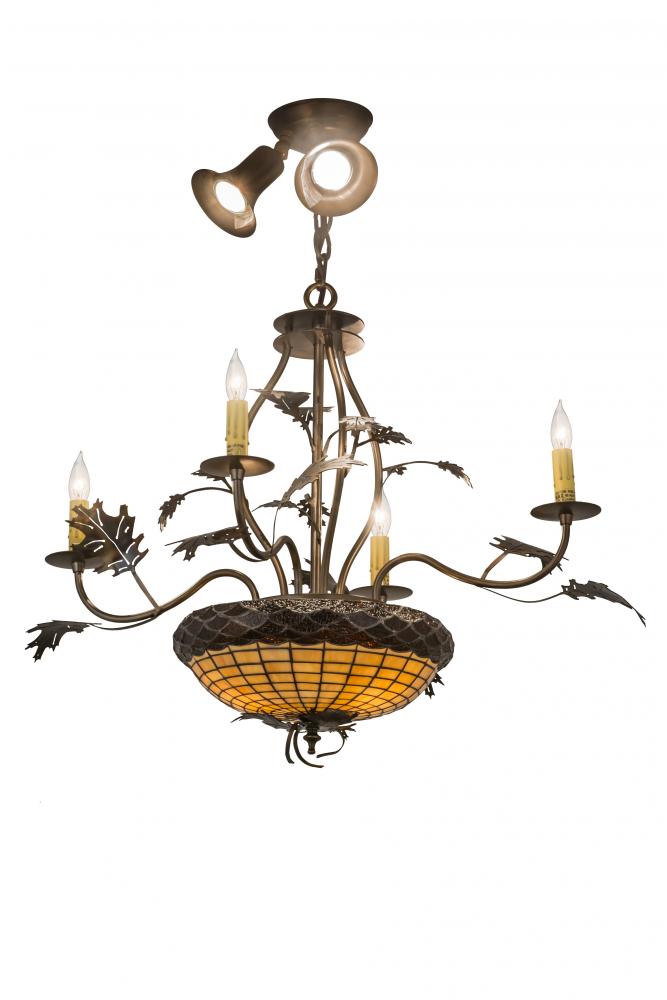 30&#34;W Greenbriar Oak 4 LT Chandelier