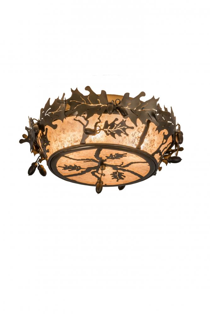 20&#34; Wide Oak Leaf & Acorn Flushmount