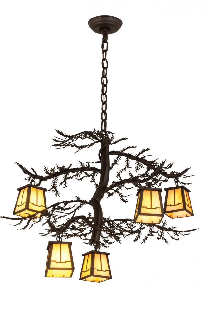 29&#34;W Pine Branch Valley View 5 LT Chandelier