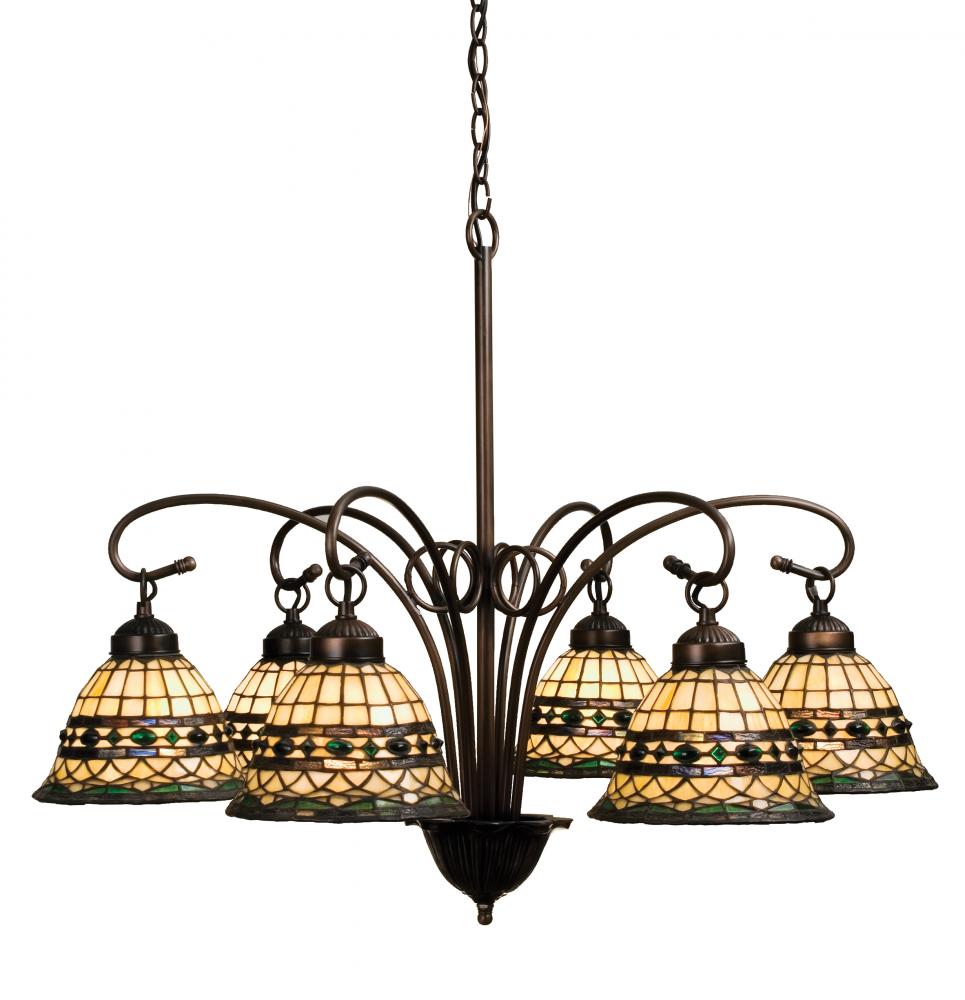 31&#34;W Tiffany Roman 6 LT Chandelier