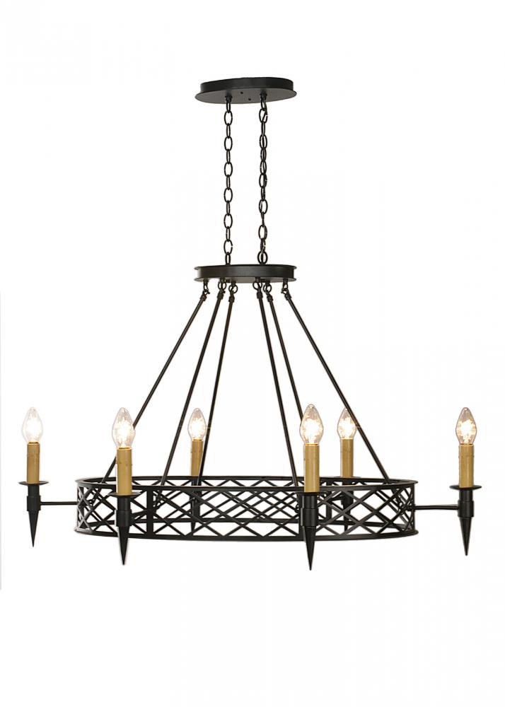 43&#34; Wide Topridge 6 Light Chandelier