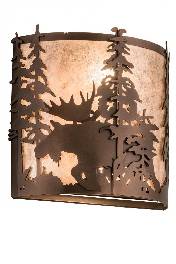 12&#34;W Moose at Dusk Wall Sconce