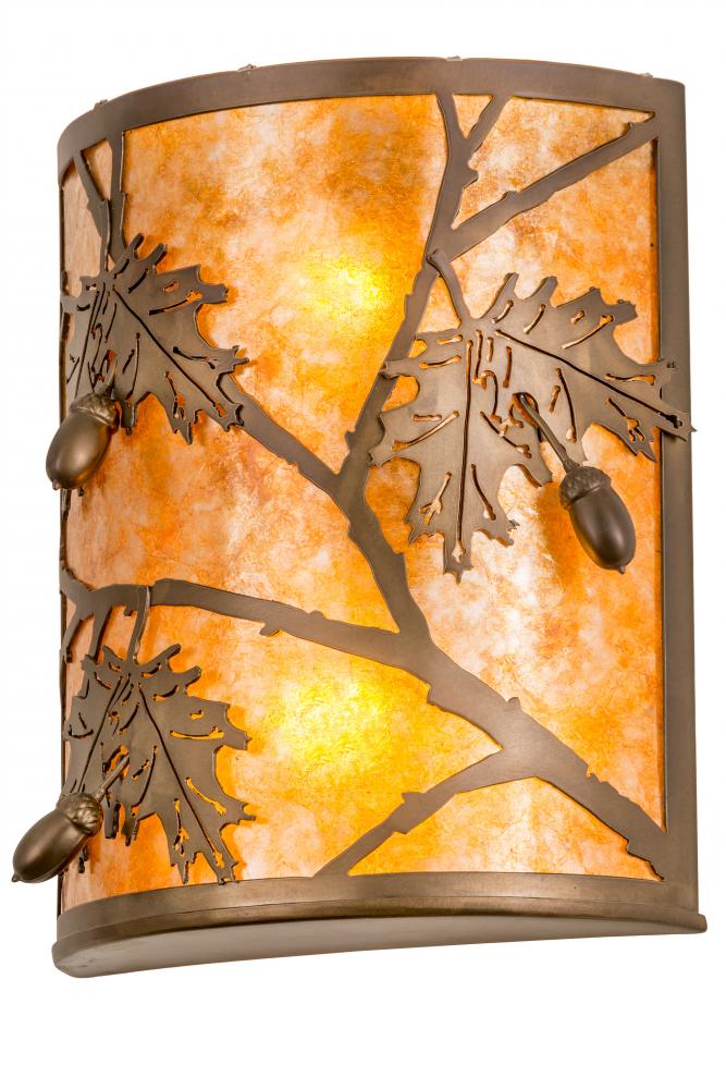 10&#34;W Oak Leaf & Acorn Wall Sconce