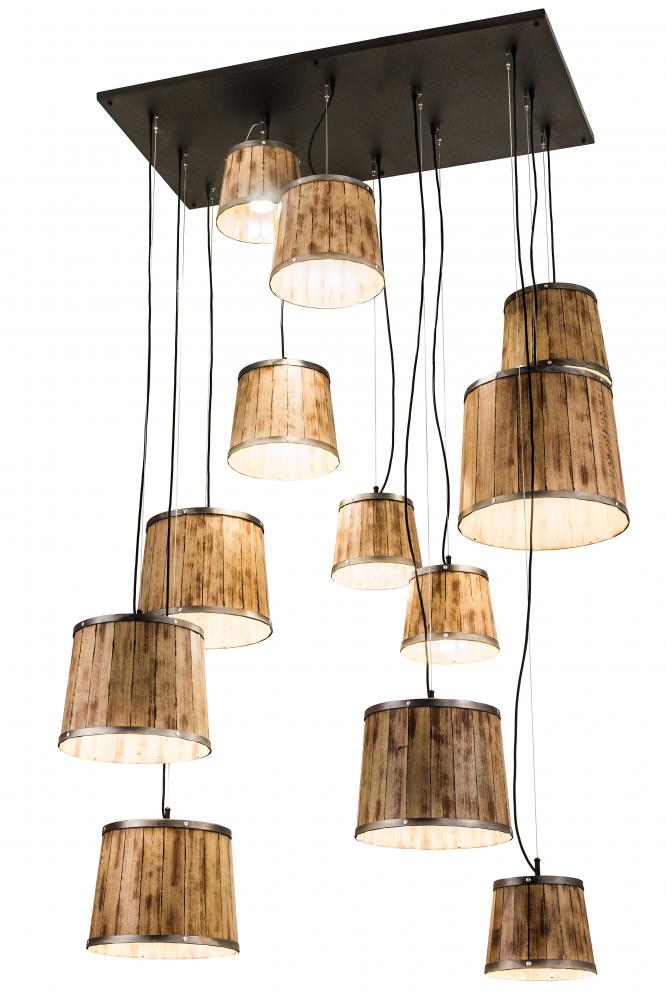 57&#34;L Wine Barrel 12 LT Cascading Pendant